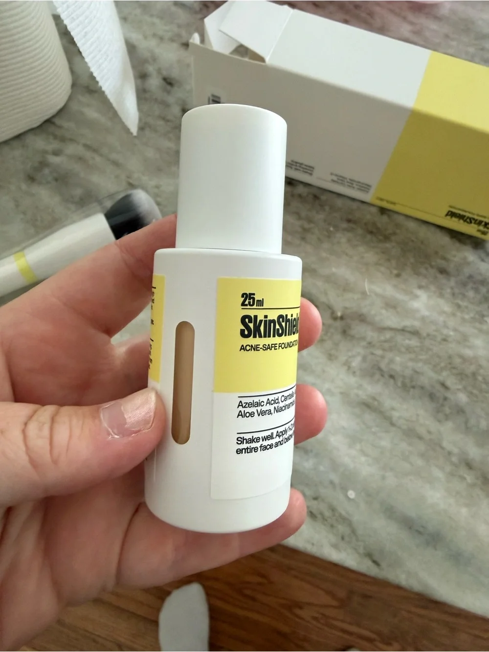 Acne-Safe Foundation – Yellow & White Packaging